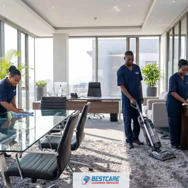 Bestcare cleaning team working in a Nairobi office